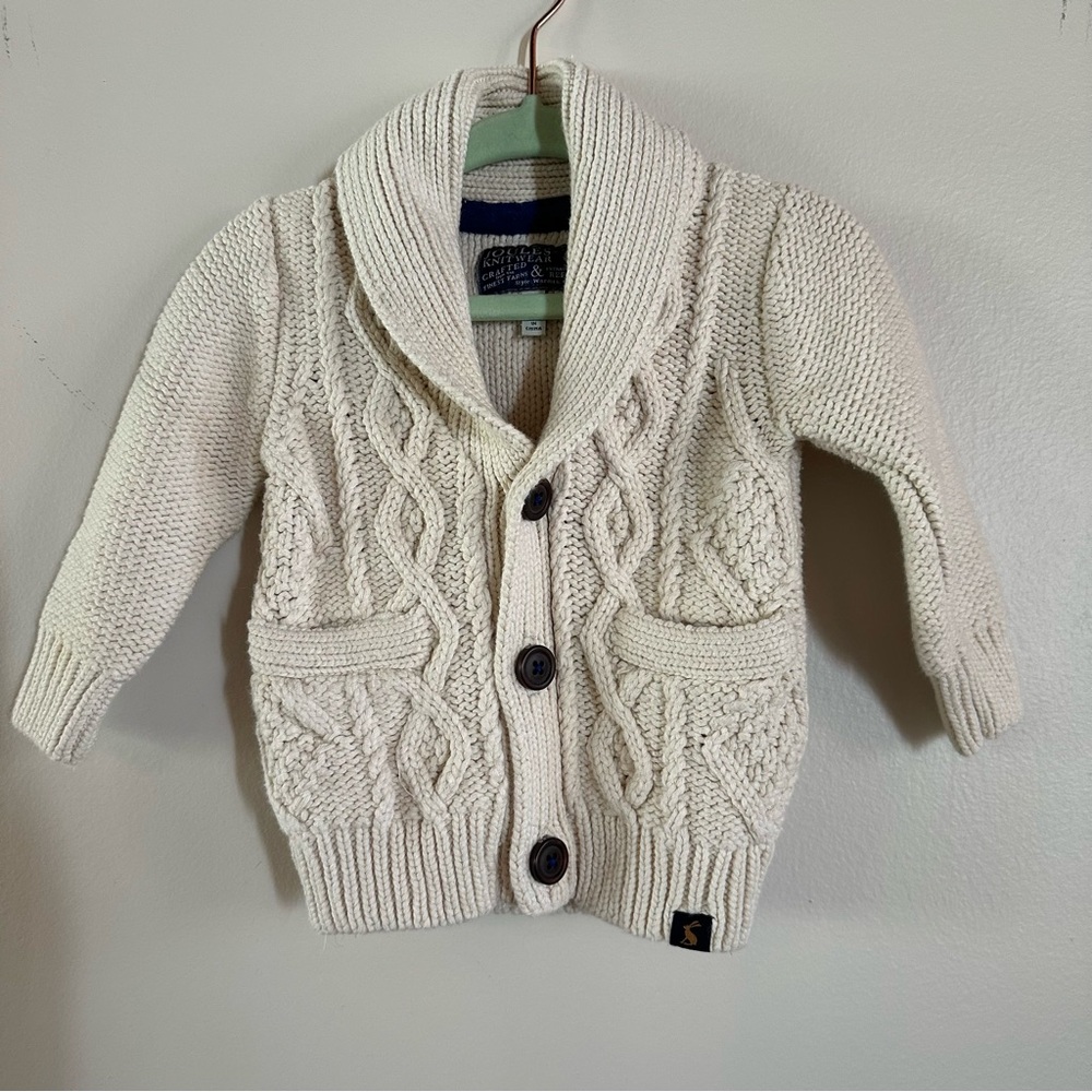 Joules Baby Cable Knit Cardigan 3-6mos